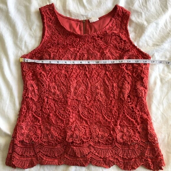 PINK Lace Crochet Tank Top - Picture 8 of 9
